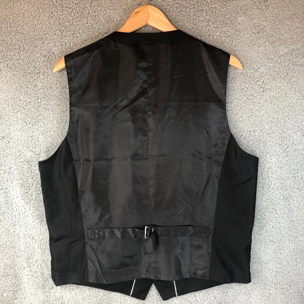 INC International Concepts Slim Fit Mens Vest Black Size L Suit Waistcoat Formal